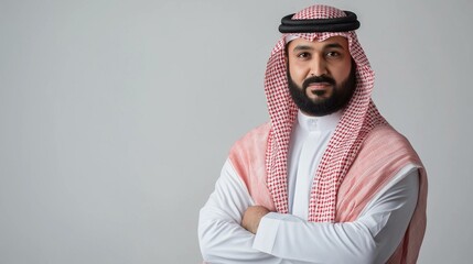 Arab middle eastern saudi man isolated background