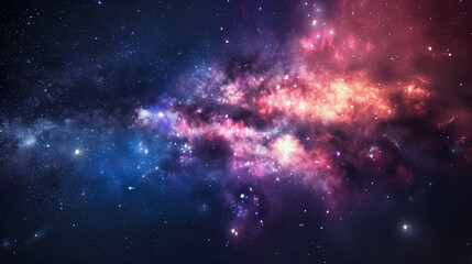 Fototapeta premium The cosmic sky is a universe filled with stars, nebulae and galactic space. The galactic cloud is a nebula. The science of the universe astronomy