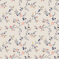 seamless tile of pretty illustrated flowers