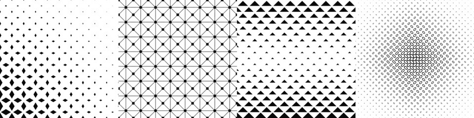 Fototapeta premium Black and white pattern collection