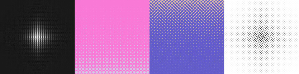Abstract geometric halftone pattern set