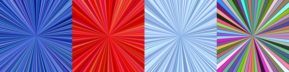 Abstract geometric ray burst background set