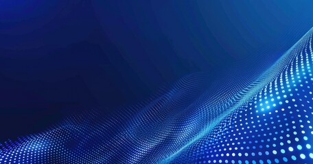 A digital abstract background featuring flowing lines and dotted patterns in shades of blue, ideal for tech-related designs.