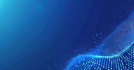 Naklejka premium A vibrant abstract background featuring a wave of blue dots, creating a sense of depth and motion.