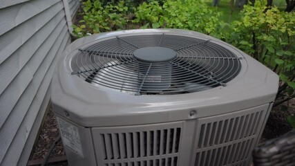 Home HVAC Air Conditioner system. Move camera