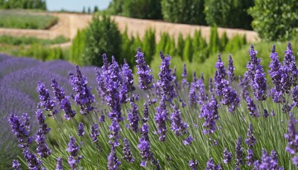 Obraz premium Purple lavender field in bloom