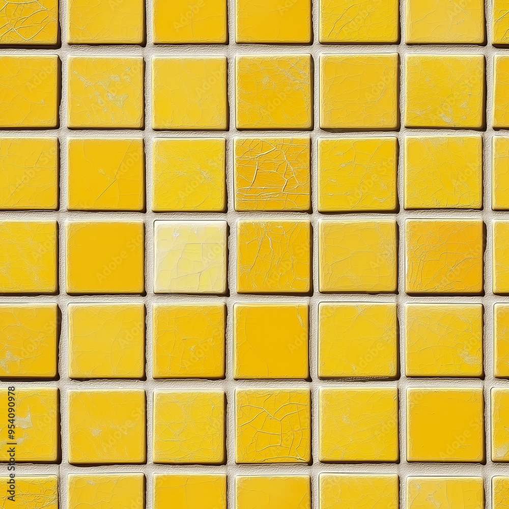 Sticker seamless yellow tiles texture