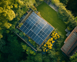 Green energy. Concept of renewable clean energy and saving electricity bill cost.