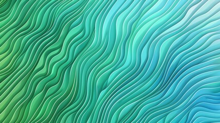 Obraz premium A flowing abstract design featuring wavy patterns in shades of green and blue, creating a calming visual effect.