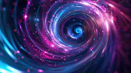 Obraz premium A vibrant abstract swirl of light and color, resembling a cosmic vortex or tunnel, evoking a sense of motion and depth.