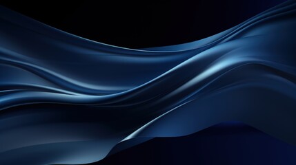 Obraz premium A smooth, flowing abstract design in deep blue tones, evoking a sense of tranquility.