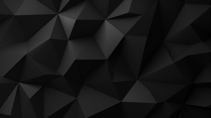 Obraz premium A textured black geometric background with angular facets and shadows.