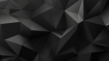 A textured black geometric background with sharp angles and facets.