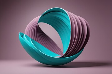 Obraz premium Vibrant Dynamic 3D Visual Design in Aquamarine and Mauve Shades