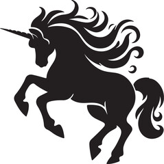  Unicorn Silhouette Vector Art illustration