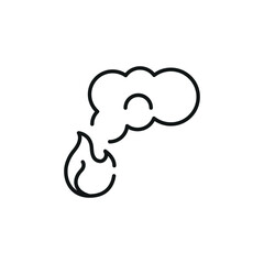 Cloud with flame icon. Simple icon depicting a cloud with a flame, symbolizing concepts like weather, pollution, or natural disasters. Suitable for social media, app, web design. Vector illustration
