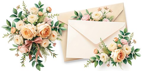 Elegant wedding invitation.