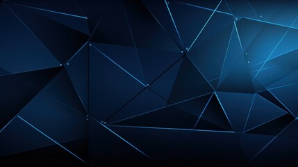 Fototapeta premium A dark, abstract geometric background with triangular shapes and blue accents.