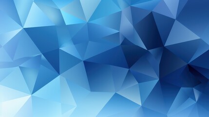 Obraz premium A geometric abstract background featuring various shades of blue in a triangular pattern.