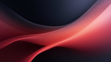 Obraz premium A smooth gradient of red and black curves creating an abstract background.