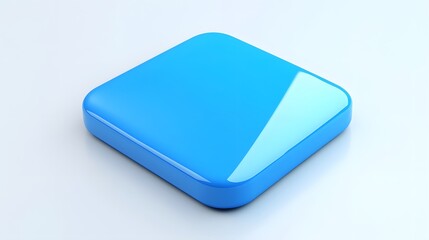 
Blank Mobile application icon, button - blue square with round corners. 3d rendering, white background