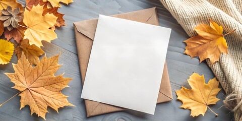 autumn leaves on a wooden background
