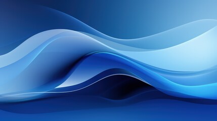 Obraz premium A smooth gradient of blue waves creating a calming and modern abstract background.