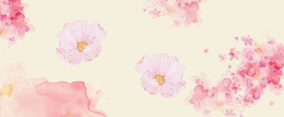 watercolor background with flowers