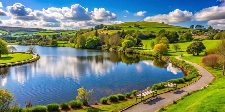 Glencull Waterside Park in Benburb, County Tyrone, Northern Ireland, features serene lakes, walking trails, and