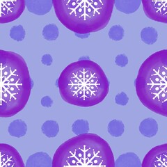 Christmas ice scribble seamless snowflakes pattern for wrapping paper and fabric