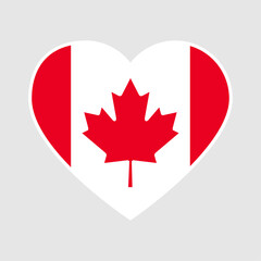 Obraz premium Canadian country flag with heart shape