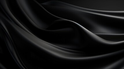 Fototapeta premium A smooth, flowing black fabric creating a sense of elegance and depth.