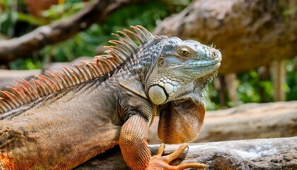 Naklejka premium A look at the iguana in nature.