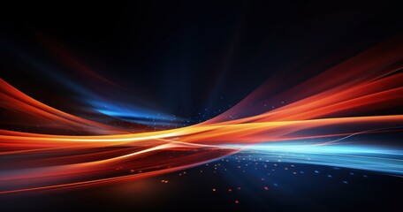 Abstract light trails in vibrant colors against a dark background.
