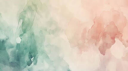  A watercolor painting featuring green and pink hues on a white canvas, adorned with a pink and green brushstroke on the left side