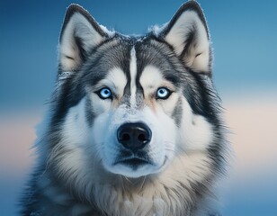 Obraz premium Alaskan Klee Kai with blue eyes
