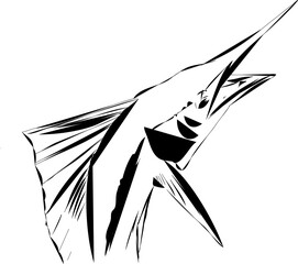 A modern outline of a jumping sailfish