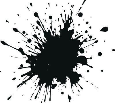 recommend clip art: Minimal Splash Spray Paint Art on wall Black Silhouette Vector On Solid White Background