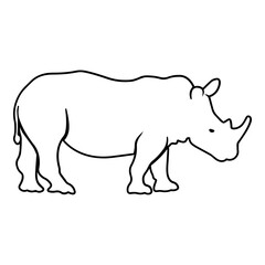 Rhino Side View Outline