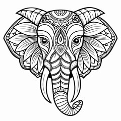vector drawing of a tattoo of an elephant