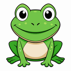 green frog isolated on white