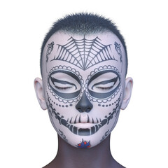 女性の顔アップ　3DCGレンダリング