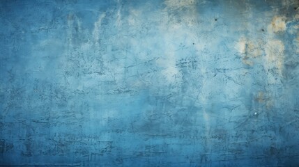 A textured blue wall with subtle variations and markings.