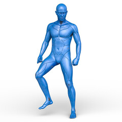 男性サイボーグ　3DCGレンダリング