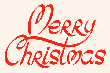 Vector banner for Christmas with hand drawing lettering. Holiday banner for Christmas in retro style.