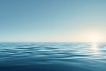 Obraz premium Calm Ocean Surface with Sun Reflecting on the Water