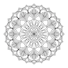 Vector coloring page mandala art design with white background