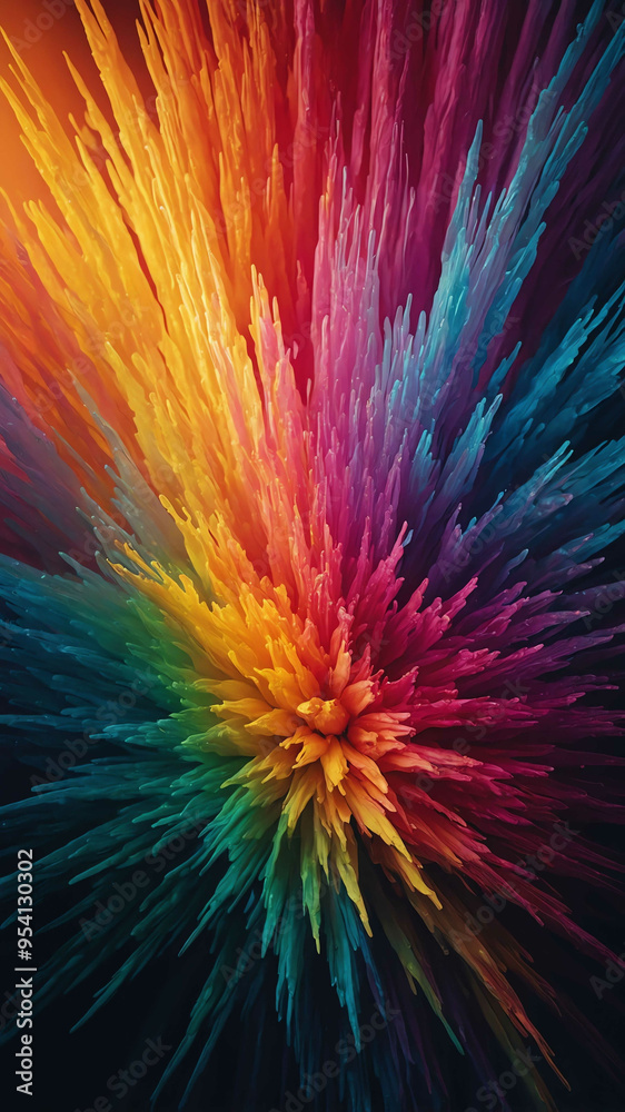 Poster gradient burst of radiant glowing colors