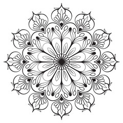 Vector mandala art design with white background