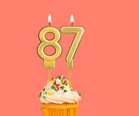 Birthday candle and cupcake - Number 87